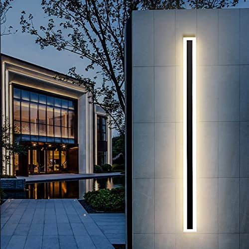 ZTWLEED LED Wandleuchte Aussen,21W Aussenlampe Wand IP65 Wasserdicht Naturweiß 4000K Außenwandleuchten,Lange Villa Wandleuchte Schwarz für Gärten Villa Korridor Terrassenbeleuchtung,100CM