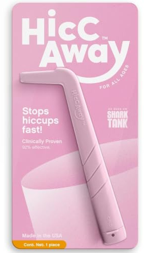 HiccAway Paille à hoquet – Arrête le hoquet naturellement et rapidement – ​​Soulagement cliniquement prouvé pour tous les âges, enfants et adultes – Sûr, léger et réutilisable (Rose) 1 paquet