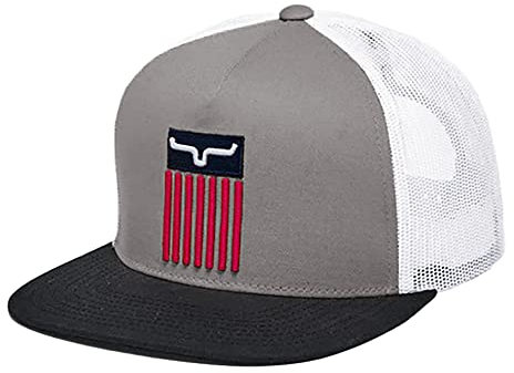 Kimes Ranch Herren Cody 3D bestickte Flagge Logo Mesh Back Trucker Cap, Dunkelgrau, Einheitsgröße