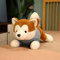 Netter liegender Akita Hund Plüschtiere Stofftier Shiba Inu Chai Hund Schlaf Freund Kissen Puppe Kinder Mädchen Geschenk 80cm Blaukleidung