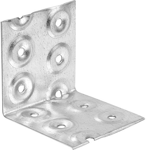 BPC Fixings Galvanised Nail Plate Angle Bracket 10-Piece Set, 100 mm Length x 100 mm Width