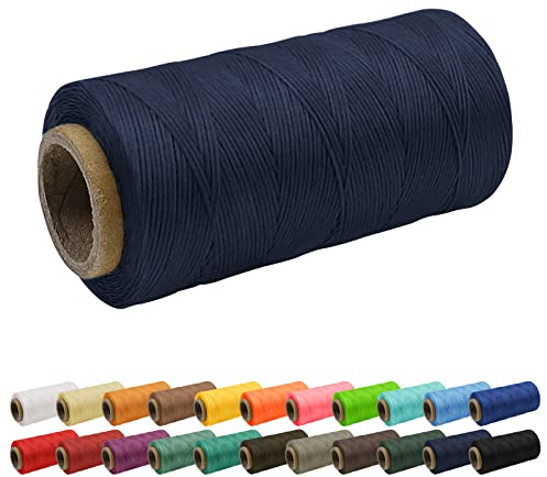 Uiopa 1mm x 260m Wachsfaden, 150D Flache Sattlergarn Ledergarn Gewachst, Leder Nähen Faden Gewachste Schnur für Nähprojekte, Buchbinderei, Schuhreparatur, Schmuck