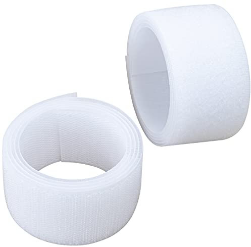 AERZETIX - C65974 - Klettband/-rolle 40 mm 1 meter - organizer/kabelbinder - band für kleidersäcke - aus polyamid und polyester - farbe: weiß