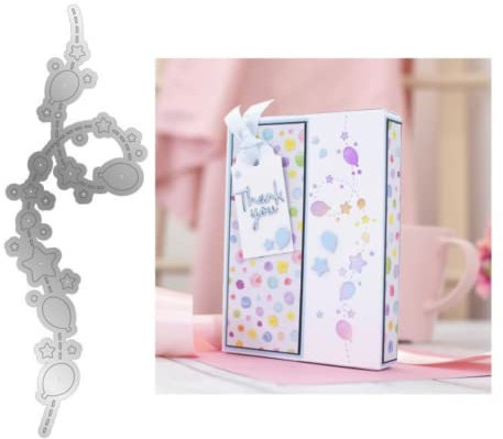 Sredwtk Sterne Ballon Stanzschablonen Cutting Dies Metall Prägeschablone Stanzformen Schablonen für Scrapbooking DIY Grußkarten zum Geburtstag Einladung zur Einschulung Kinderkarten usw