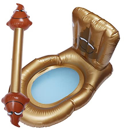 Toyvian 1stück Aufblasbarer Toilette Schwimmring Für Erwachsene Lustiger Kreativer Wasserspaß Goldfarben Für Und Sommeraktivitäten