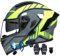 Letetexi Motorradhelm Klapphelm mit Bluetooth Motorrad Helm mit integriertem Bluetooth Integralhelm Anti-Fog-Doppelspiegel Vollvisierhelm ECE Genehmigt sturzhelm für Damen Herren S~XXL