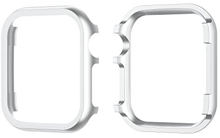 Silber Gehäuse Metall Kompatibel mit Apple Watch 38mm, Frauen Mädchen Vollschutz Aluminium Hülle Kratzfest Stoßfest Schutzhülle Bumper Case Rundherum Abdeckung Kompatibel mit iWatch 38mm Series 3 2 1