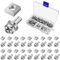 GZhaizhuan 35 Sets M6 Motorrad Batterie Schrauben und Muttern, 304 Edelstahl Motorrad Schrauben mit Vierkantmutter für Motorräder Roller Fahrräder, mit Box