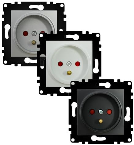 WESA - Enchufe Schuko de Pared Frances Estándar UE 16A 250V, Fácil instalación con Opción a Distintos Diseños, No incluye marco, PJ-13-G