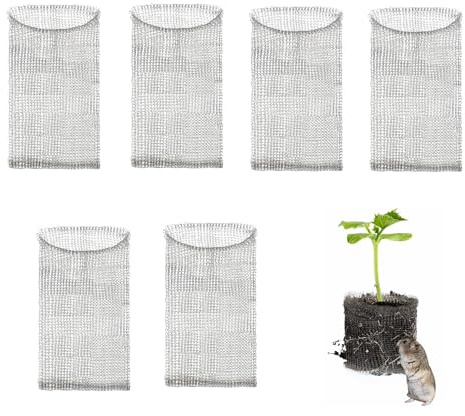 6 Stück Wurzelschutz-Netzbeutel, Edelstahl-Gartenpflanzen-Netzbeutel, Pflanzenschutzgitter, Gopher- und Wühlmaus-Drahtkörbe für Pflanzen, Blumen, Wurzelschutz (16x30cm/6x12in)