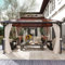 Amopatio Gartenpavillon 3x4 m Wasserdicht Stabil Winterfest, Pavillon mit Polycarbonat - Doppeldach, Hardtop Pavillon mit Seitenteile für Garten, Terrassen (Champagner)