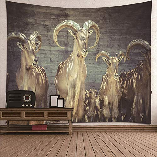 CEVAN Wandteppich Für Schlafzimmer Wand Teppiche Kuche Tierthema Antilopen Wandbehang Familie Wanddekoration Dachschräge Kunst Dekorationen Decke Wandbehang Stoff Braun 200x150cm