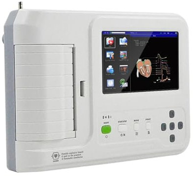 PTATT Standard 12 Leads 7 LCD Touch Screen Digital Equipment 6 Channel Electrocardiograph with Software