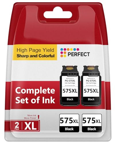 Economink PG-575XL Druckerpatrone Schwarz – Kompatibel mit Canon PIXMA TS3550i, TS3551i, TR4750i, TR4751i – Ersatz für 575 & 575XL – Multipack