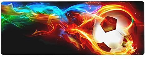 Large Gaming Mouse Pad Keyboard Mat for Desk Big Mousepad Non-Slip Waterproof Fire Dragon Roll Soccer Printed