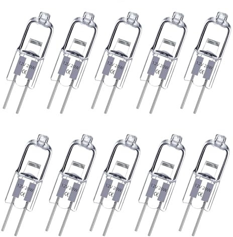 G4 Halogen Bulbs 20W, Halogenlampe 12V 20W 2700K, G4 12V 20 Watt, Halogen Leuchtmittel 20 Watt Warm White Dimmable Pack of 10