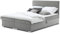 Mebligo Boxspringbett 180x200 mit Bettkasten und Kopfteil, Doppelbett mit Bonell-Matratze und Topper, Polsterbett, Boxspringbett Grau - ELMA Serie