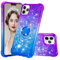 IMEIKONST Compatible with iPhone 11 Pro Max Glitter Gradient Case, Sparkle Quicksand Clear TPU Bumper Silicone Shell Metal Ring Stand Fuction Shockproof Cover for iPhone 11 Pro Max. Purple Blue JBZ
