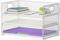 Marbrasse Organizador de Escritorio,3 Tire Carta Organizador de Papel con asa,Bandeja Organizadora de Escritorio de Malla para A4 Archivo,Artículos de Oficina en Casa(Blanco)