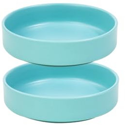 Ceramic Cat Bowls,6‘’Cat Food Bowl to Relieve Cat Whisker Fatigue,Pet Food Bowls for Cats and Puppies (Blue, 6'')