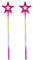 AEIOPRS 2 Pcs Baguette de Princesse Baguette de Fée pour Enfants Étoile Pailletée Idéale pour Noël Costume Cosplay et Décoration