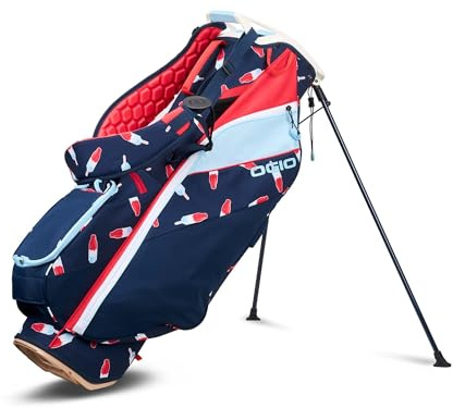 OGIO Golf Fuse Golftasche mit 4 Standfüßen, Blau/Rot/Grau (Rocket Pop)