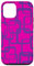 Hülle für iPhone 14 Retro MCM Quadratisches Motiv Vintage Muster 5 Magenta
