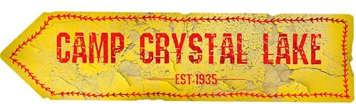 Flinelife Camp Crystal Lake Schild, Horror-Filmschilder, Spukhaus-Dekoration, perfekt für Horrorfilm-Fans