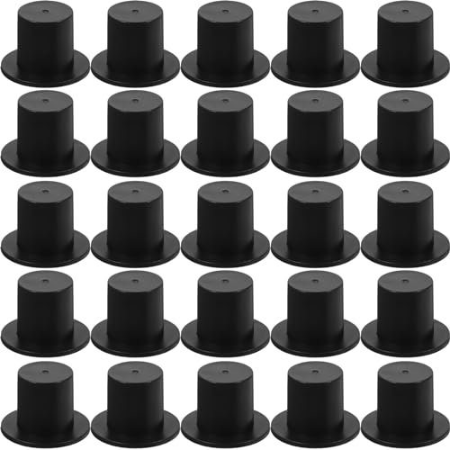 CLISPEED 100 Stück Mini Zylinder Hüte Schwarz 23x16mm für DIY Kunsthandwerk - Mini Mützen zum Basteln - Schneemann Dekoration Zylinder Mützen