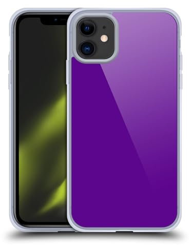 Head Case Designs Violett Blockfarben Gelhülle [Militärischer Schutzgrad] Kompatibel Mit Apple iPhone 11 Und Kompatibel Mit MagSafe