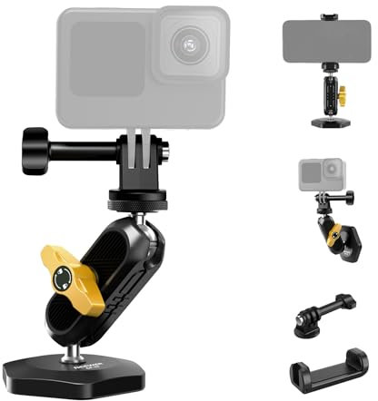 NEEWER Magnetic Action Camera Car Mount Kit with Magic Arm Stand & Holder Attachment Compatible with GoPro Hero 13 12 11 10 Go Pro Max DJI Action Insta360 16 Pro Max S24 Ultra, GP-40
