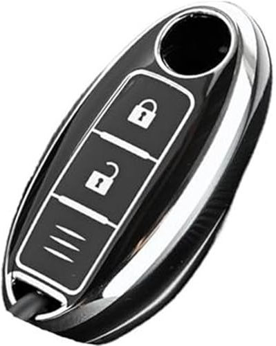 MUEOSI Car Key Fob, for NISSAN, for Qashqai, Pulsar March 370Z, for Micra, Juke Note Tiida Wingroad NV200 Leaf Cube Remote Shell Cover Case TPU car key shell