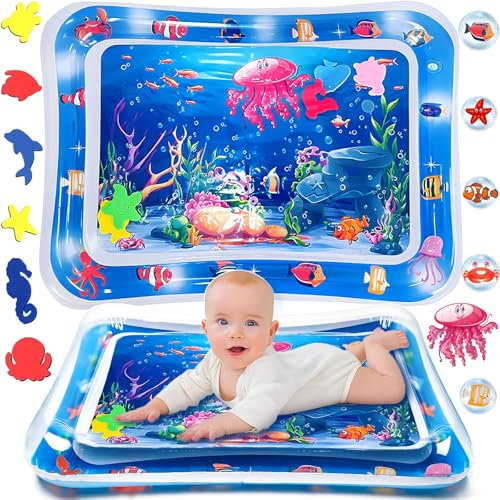 ZPQAODI Wasserspielmatte Baby, Wasserspielmatte Spielmatte Aufblasbare, 66 x 50cm, Baby Matte Wasser, Baby Wassergefüllte Spielmatte,Bauchlage Spielzeug Baby Und Wasser Spielmatte für Baby Geschenk