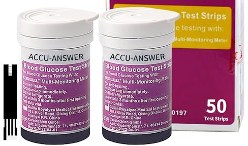 ACCU-Answer Blood Glucose Test Strips, 50 Count, for Multi-Monitoring Meter, Self-Testing