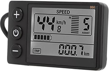 Baxnore Electric Cycle LCD Display Messgerät, Kunststoff -Elektrozyklus -Bedienfeld, Multifunktions -Elektrozyklus digitaler Messgerät mit wasserdichtem Stecker zum Radfahren