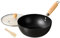 DimyFew Eisen Wok Pfanne Frittingpfanne Induktionskocher Und Heimatgriff mit Deckel Hauskochtopf Gadget Kitchen Chinesische Uknon Stick, 24cm