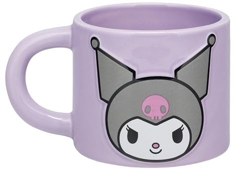 Paladone Kuromi Purple Mug, Officially Licensed Sanrio Hello Kitty & Friends 400ml Large Ceramic Coffee Cup for Tea & Hot Chocolate, Kawaii Gift for Girls, Women, Teenagers