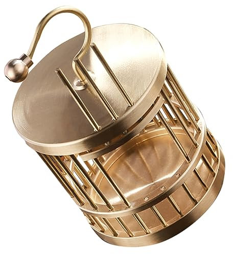 MUCKLILY Retro Vogelkäfig aus Messing Vintage Käfig Ornament für Schreibtisch Stilvolle für Kreative Raumgestaltung und Langlebigen Einsatz