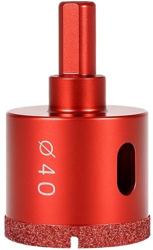 40mm Diamond Hole Saw,Brazed Diamond Hollow Core Drill Bit Hole Cutter for Glass Tile Ceramic Marble Limestone Fiberglass Porcelain Cutting