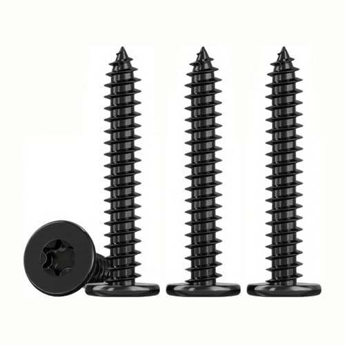 ‌Drenky 50 Stück M4 Holzschrauben Schwarz Edelstahl A2 V2A, M4 x 40mm Schrauben mit Flachkopf, Perfekt für Holzverbindungen, Hochwertige Edelstahlschrauben für langlebige Ergebnisse