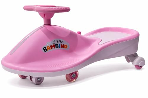 Little Bambino Wiggle Swing Car – Ride-On Swivel Scooter & Push Car for Kids Ages 3-8, Boys & Girls Indoor/Outdoor Fun Toy (Pink)