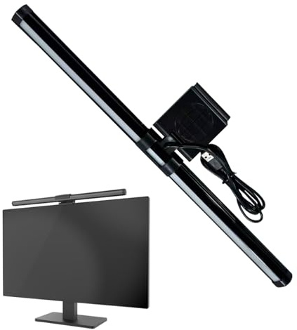 Computer Monitor Lamp - 45cm Creative 3 Color Light, Anti Glare Screen Bar, USB Powered Desk Lighting | Eye Care Monitor Lamp for Office Home Table Dorm College Workbench Cubicle Setup