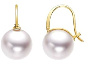 Beydodo Ohrringe Gold 750 585 375 Damen, Creolen mit Zuchtperle Ohrringe Creolen Hochzeit Braut Nickelfrei