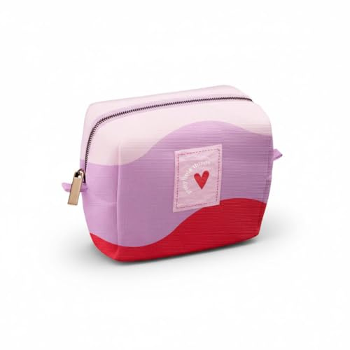 LS-LebenStil Kosmetiktasche 14x11cm Herz kleine Schminktasche universeller Organizer für Kosmetik Make Up Handtaschenartikel Kulturtasche Waschtasche Kulturbeutel Federmäppchen