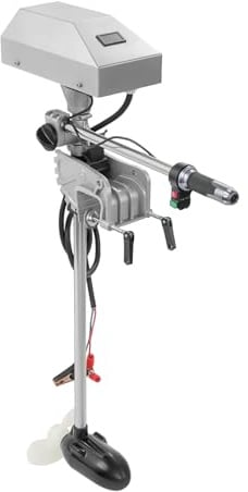 Mqwdxzfes 1500W Elektrischer Außenbordmotor, 12-24V Bootsmotor Bürstenloser Trolling Motor mit LED Display & Stufenloser, Elektro Aussenborder Sup Motor für Boote mit einer Länge von 2 bis 4,5 m
