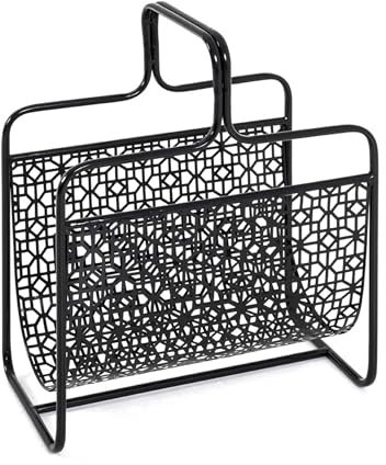 HAKU Möbel Porte revues Noir, métal - Dim.: L 37 cm x H 45 cm x P 22 cm, Style: Art Deco