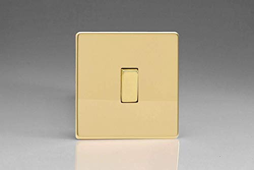 XDV1S Varilight Flat Plate Screwless Polished Brass 1 Gang Light Switch