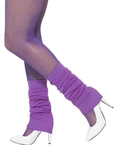NET TOYS Stulpen 80er Jahre Beinwärmer Aerobic lila Beinstulpen Achtziger Legwarmers Ballett Tanzstulpen Kostümzubehör Faschingskostüm Accessoire