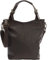 LECONI Henkeltasche Echtleder Vintage-Look Damentasche für Shopping Handtasche für Damen Leder Shopper mit Trageriemen Beuteltasche für die Arbeit, Büro oder Alltag 34x35x10cm dunkelbraun LE0054-wax