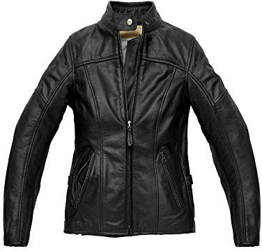 Spidi Jacke Leder Rock Damen, Schwarz,